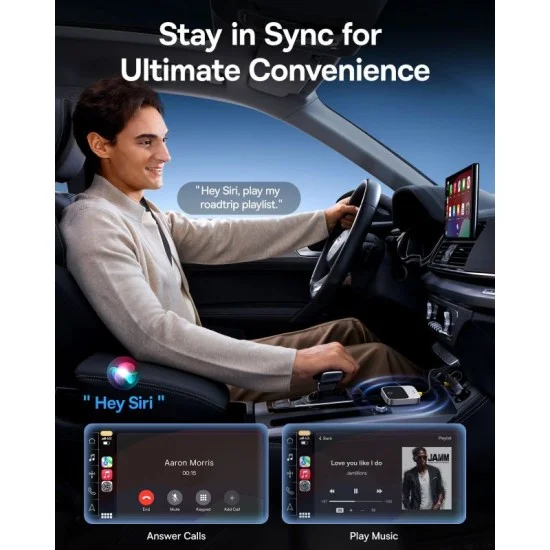 Baseus SafeJourney Wireless CarPlay Adapter &ndash; Space Grey